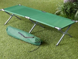 Opvouwbaar groen campingbed met tas