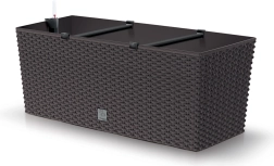 Zelfwaterende rattan bloembak 50 cm umbra