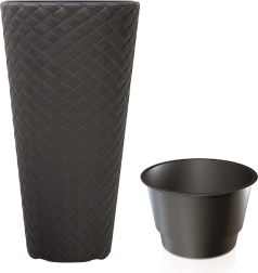 Bloempot Matuba Slim met inzet 40 cm antraciet