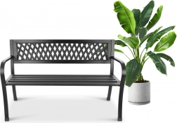 Tuinbank van metaal met rugleuning voor park, terras en balkon