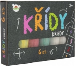 Kleurige stoepkrijtjes in doosje