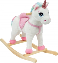 Schommelpaard - eenhoorn met geluidseffecten 71x30x57 cm