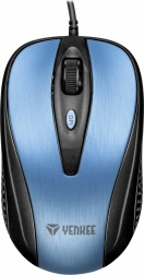 Optische USB-muis Yenkee met 4 knoppen, symmetrisch, blauw