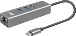 USB-C adapter met RJ45 + 3x USB-A poorten - 1000 Mb/s