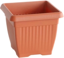 Vierkante bloempot 15 × 15 cm, hoogte 13 cm