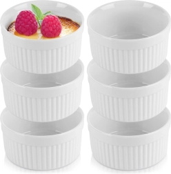 Witte keramische ovenschaaltjes 260 ml, set van 6