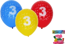opblaasbare ballonnen 30 cm met nummer 3 – set van 5 stuks