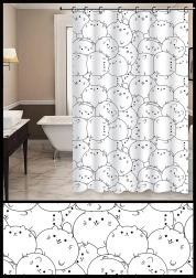 PEVA douchegordijn met figuurtjes 180 × 200 cm