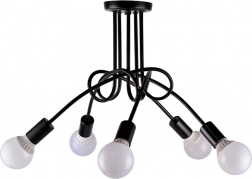 Moderne plafondlamp 5x E27 – zwart