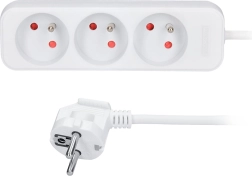 Solight verlengsnoer met 3 stopcontacten, 7 m, wit