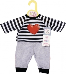 Dolly Moda gestreepte joggingpakset voor poppen 43 cm