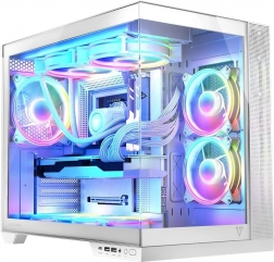 Computerbehuizing VOLCANO Panorama Apex ARGB, 7× ARGB ventilatoren, wit