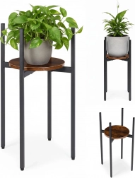 bloemenstandaard loft ModernHome met metalen frame en houten plank