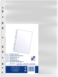 Showtas A4 van polypropyleen met europerforatie, gegranuleerd oppervlak 40 µm