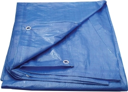 Afdekzeil met ogen 5 × 8 m, blauw – Economy