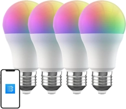 Slimme RGB Wi‑Fi LED-lamp BROADLINK E27, 9 W, 800 lm (4 stuks)