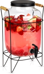 Glazen drankdispenser met kraantje en standaard 8 l