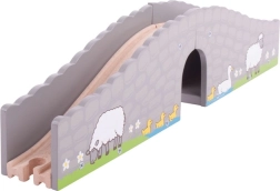 Houten boerderijbrug voor treinbanen