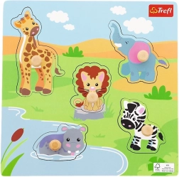 Houten mini-puzzel Safari – 5 stukjes
