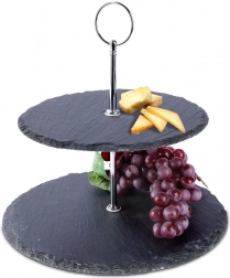 Twee-laags leisteen etagère 23 cm