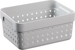 Opbergmand Seoul van gerecycled plastic 15,8 × 11,8 × 7,3 cm, grijs