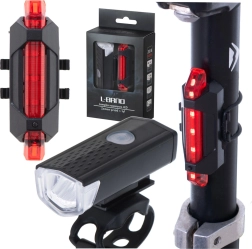 Set LED-fietslampen voor en achter USB