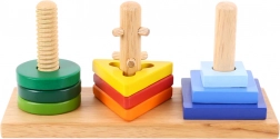 Houten educatieve vormenpuzzel Bigjigs Toys – stap en draai