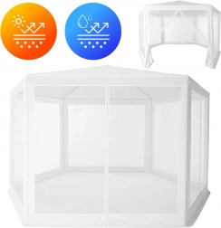 Tuinpaviljoentent 2x2x2 m met muggennet Wit MultiGarden