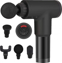 Massagepistool voor diepe spiermassage, 6 snelheden en 4 opzetstukken