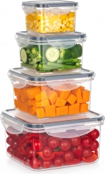 Set luchtdichte voedselbewaarbakjes met afdichting, 4 stuks