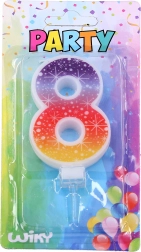 Feest kaars nummer 8 Sterren