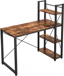 Loft-bureau met planken, rustiek, 120 × 60 cm