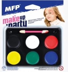 Gezichtsverf MFP Make-up Party 6 kleuren met kwastje