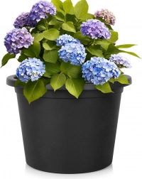 Plastic tuinbloempot zwart rond 39 cm