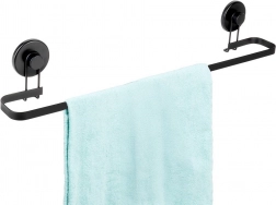 Metalen zwarte handdoekhouder met zuignappen 60 cm