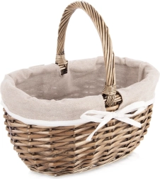 Rieten picknickmand met stoffen voering 32,5 × 24 × 32 cm