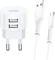 USAMS T20 oplader met 2x USB en microUSB