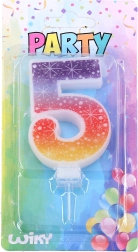 Feest kaars nummer 5 Sterren