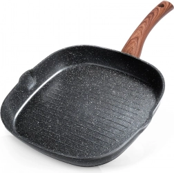 Grillpan vierkant graniet BLACK&WOOD 28 × 28 cm