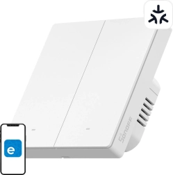 Sonoff M5 Matter slimme wandschakelaar 2‑kanaals, 86 mm, wit
