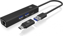 USB-C/USB-A hub 4-in-1 met gigabit-ethernet