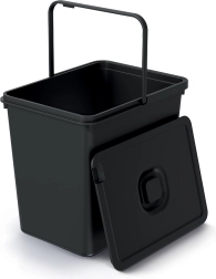 Vuilnisbak Systema Basic Flap 23 l – gerecycled zwart
