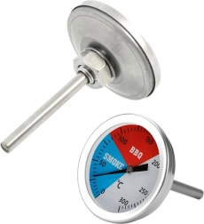 Analoge thermometer voor rookoven en grill 2-in-1