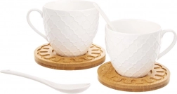Porseleinen kopjes met schoteltjes WHITELINE 250 ml, set van 2