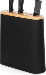 Zwarte messenblok met bamboe-vakken