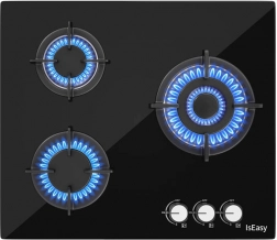 IsEasy driezones gaskookplaat met glazen paneel