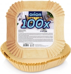 Papieren vierkante inzetstukken voor heteluchtfriteuse 21 × 21 cm, 100 stuks