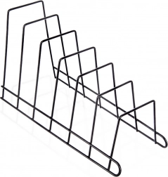 Metalen standhouder voor deksels en borden, zwart, 34,5 × 14 × 19 cm