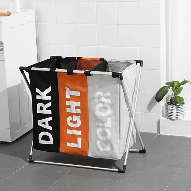 Driedelige wasmand - driekleurig