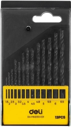 HSS-boorset DELI TOOLS, 13-delig (1,5–6,5 mm)